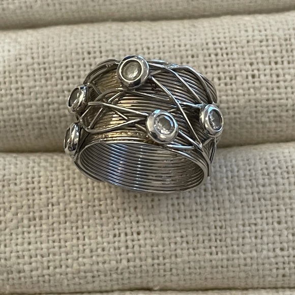 3 sterling silver and cubic zirconia rings - Picture 6 of 15